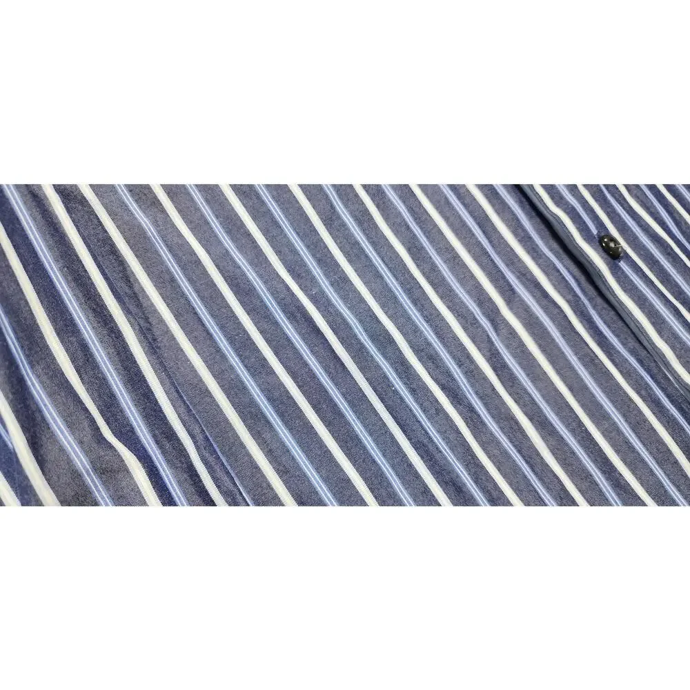Banana Republic Fitted Dress Shirt Mens L‎ 16–16.5 Blue Stripe Long Sleeve